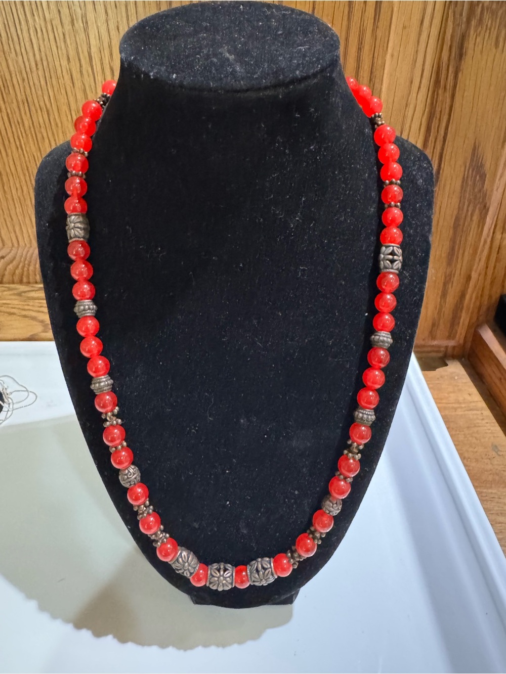 Vintage Cadmium Glass Beaded Necklace